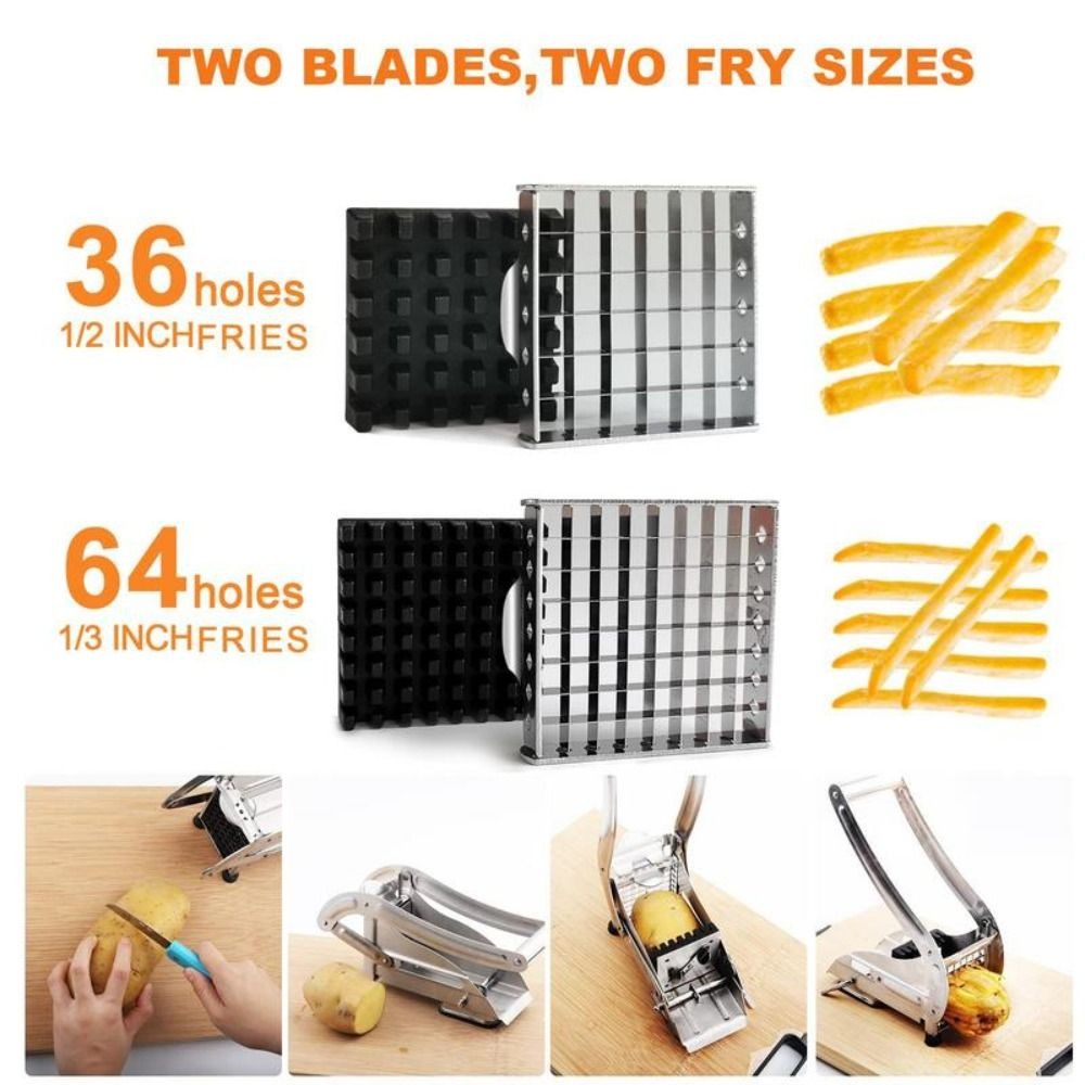 Kitchen Gadgets Machine - قطاعة بطاطس مقلية يدوية من الفولاذ