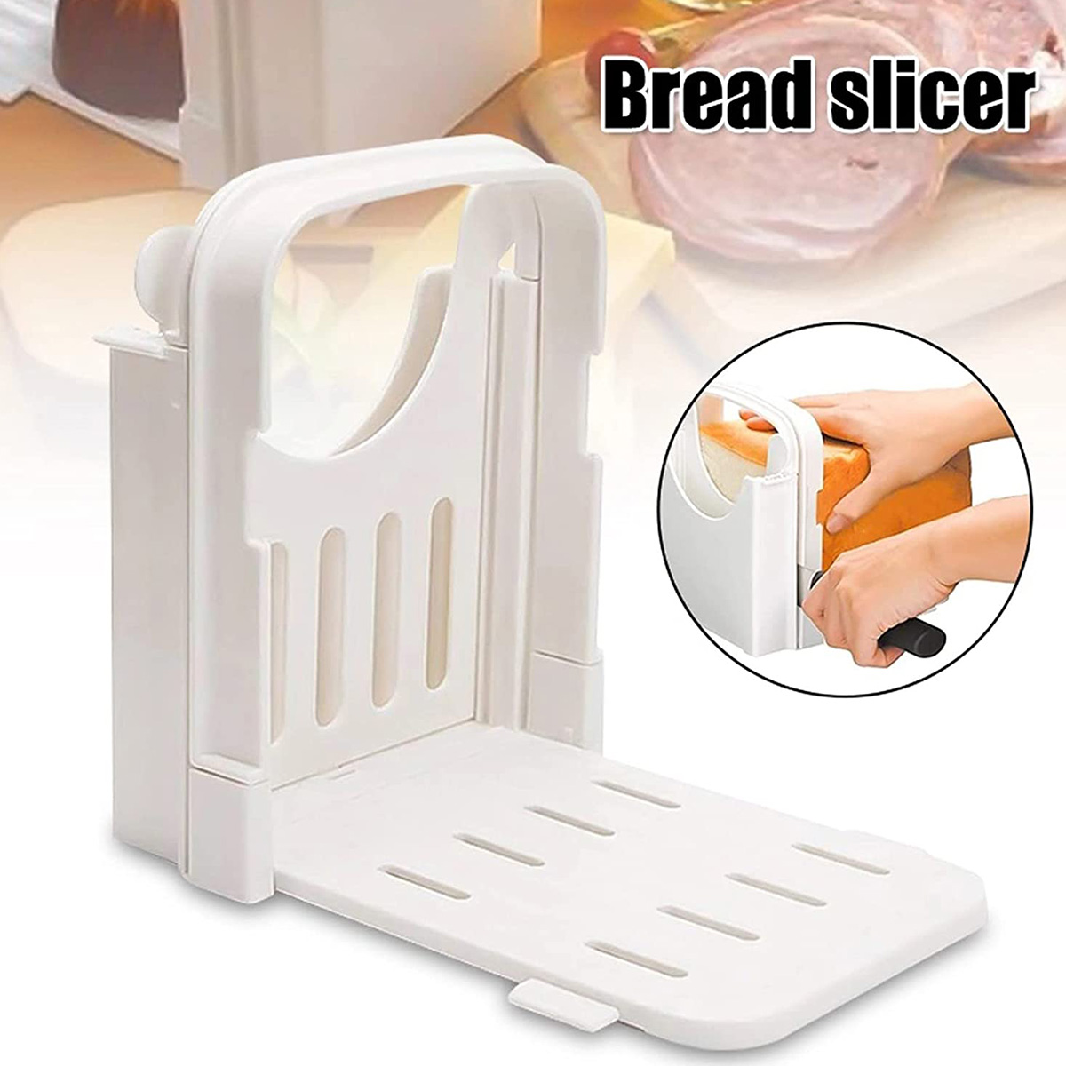 Kitchen Gadgets Guide - أداة تقطيع الخبز المحمص القابلة للطي،