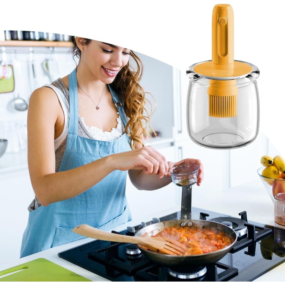 موزع زيت الطبخ، زجاجة خل خفيفة - مراجعة Kitchen Gadgets Dispenser Brush Holder وسعره