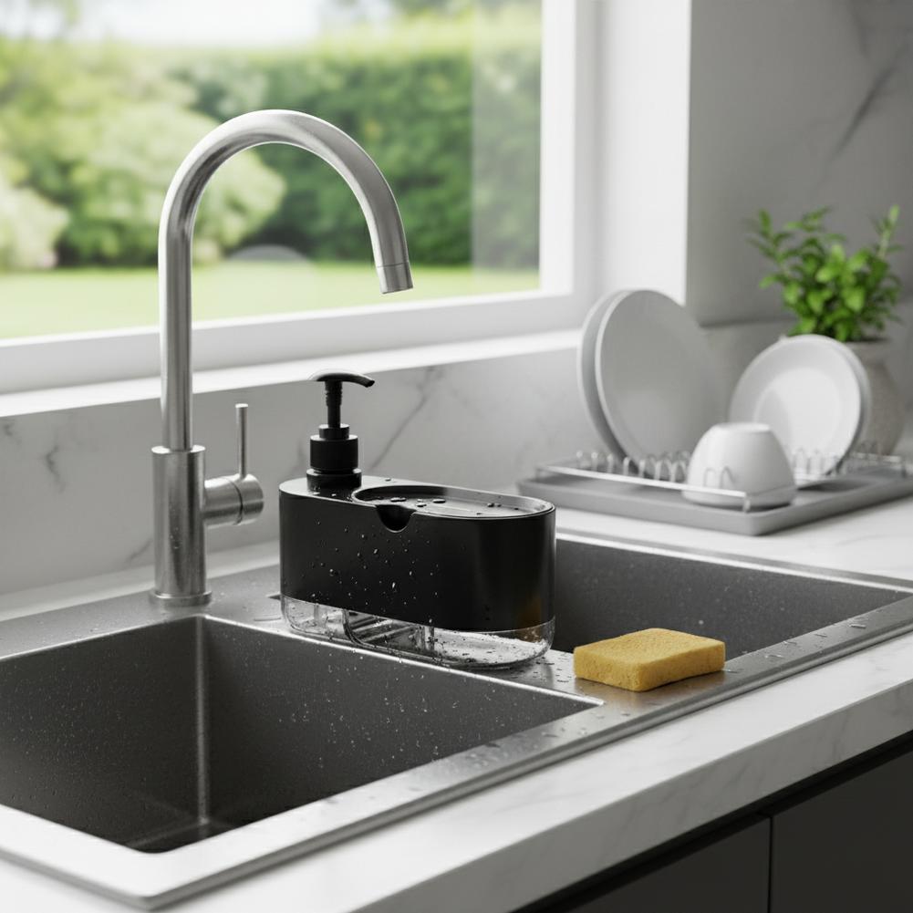 موزع صابون الأطباق الأوتوماتيك - مراجعة Kitchen Gadgets Dispenser Brush Holder وسعره
