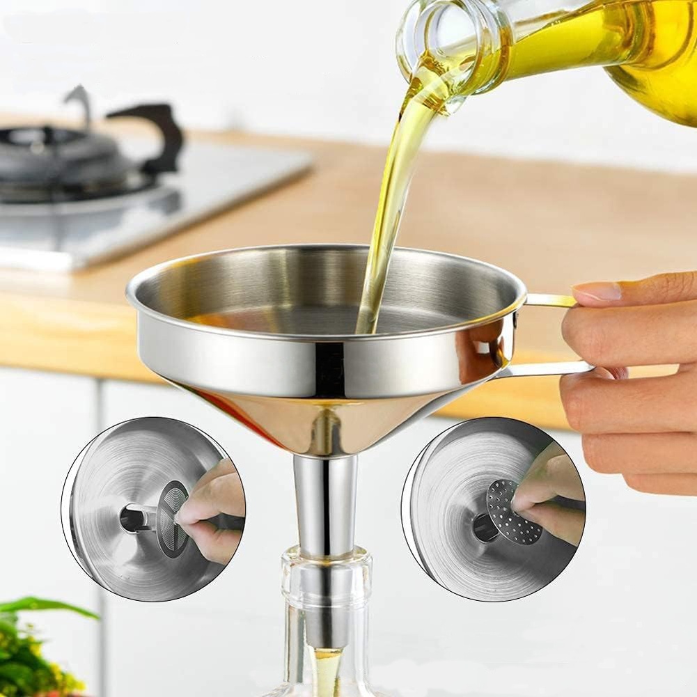 1 قطعة قمع زيت طهي من الستانلس - مراجعة Kitchen Gadgets List وسعره