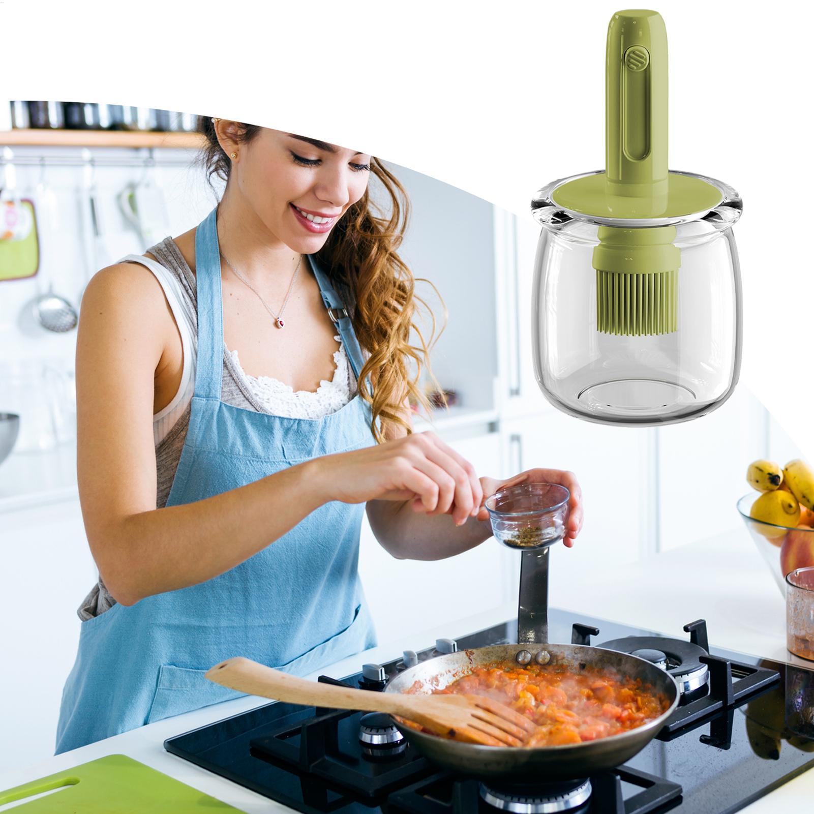 موزع الزيت للمطبخ خفيف الوزن ز - مراجعة Kitchen Gadgets Dispenser Brush Holder وسعره