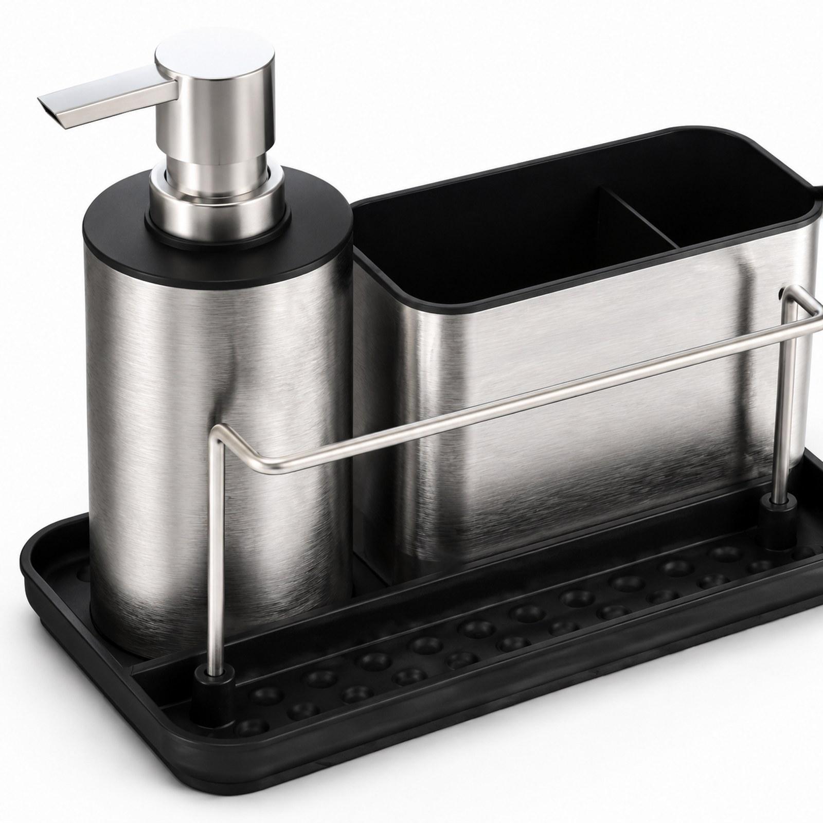 موزع صابون للمطبخ مع حامل إسفن - مراجعة Kitchen Gadgets Dispenser Brush Holder وسعره