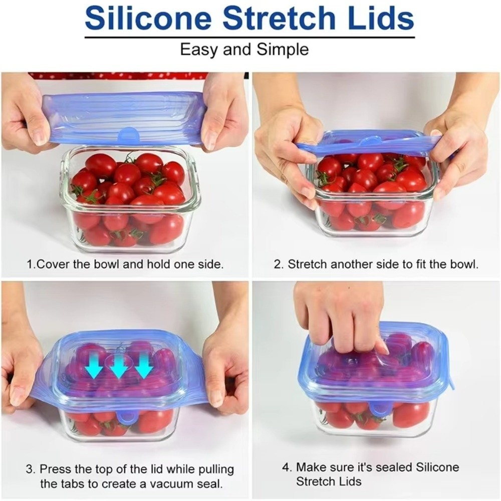 6 قطع أغطية سيليكون قابلة لإعا - مراجعة Kitchen Gadgets That Are Useful وسعره